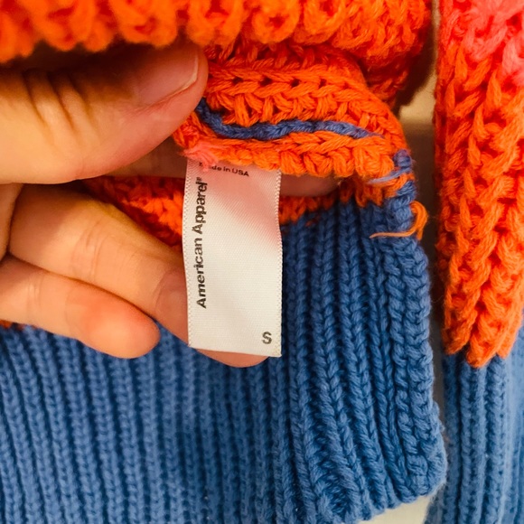 NWOT American Apparel Unisex Stripe Fisherman's Pullover fruit stripe rainbow - Picture 7 of 8